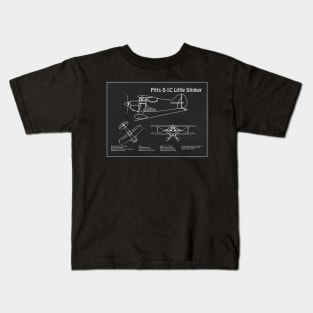 Betty Skelton Pitts S-1C Little Stinker Blueprint - PD Kids T-Shirt